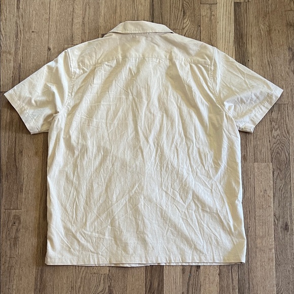 Patagonia Men's Handwoven Casual Cream Button Down Shirt XL - Picture 5 of 5